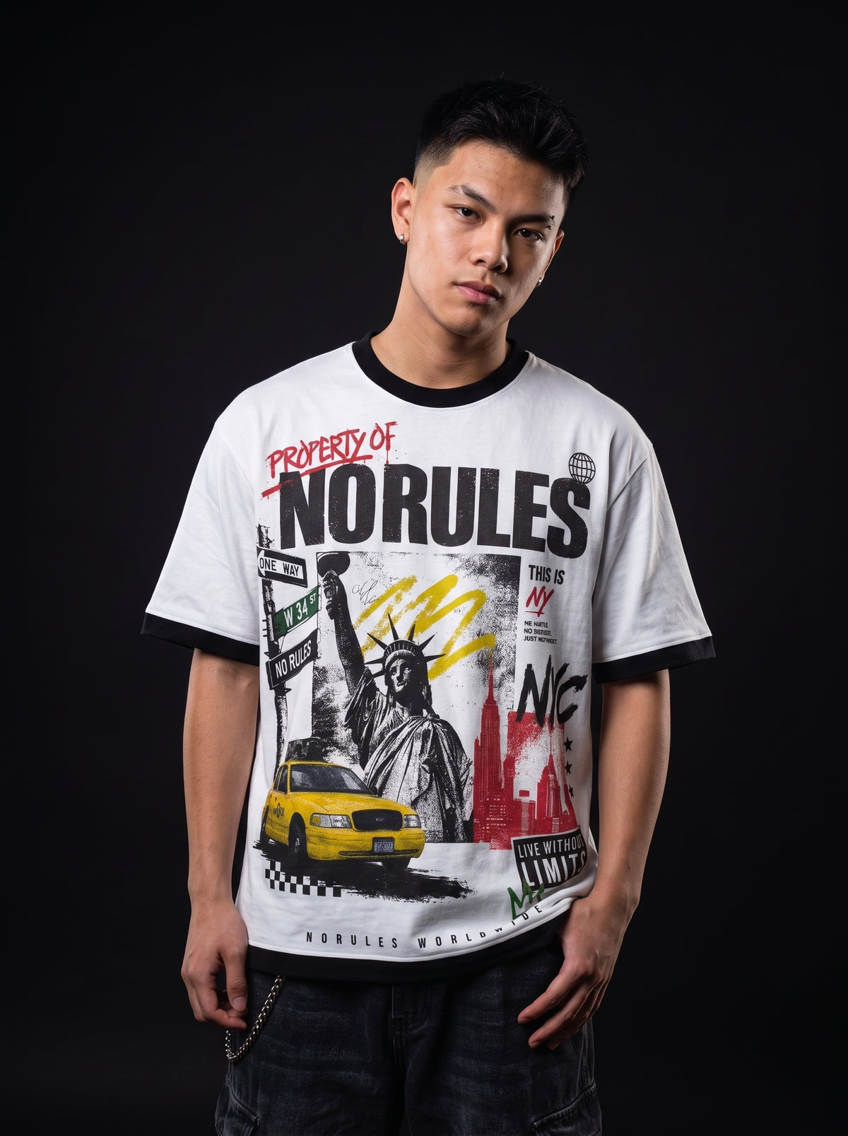 NORULES NY Movement Classic Tee - White/Black