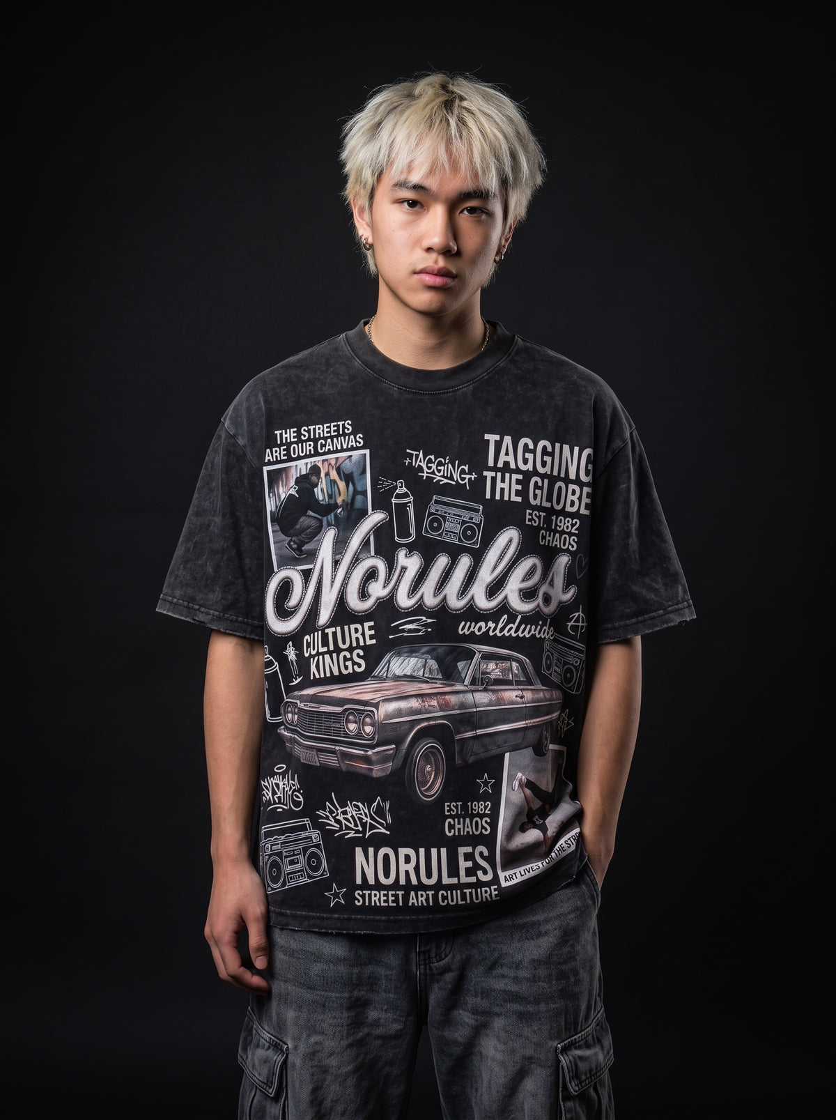 NORULES Street Art Culture Tee - Vintage Black