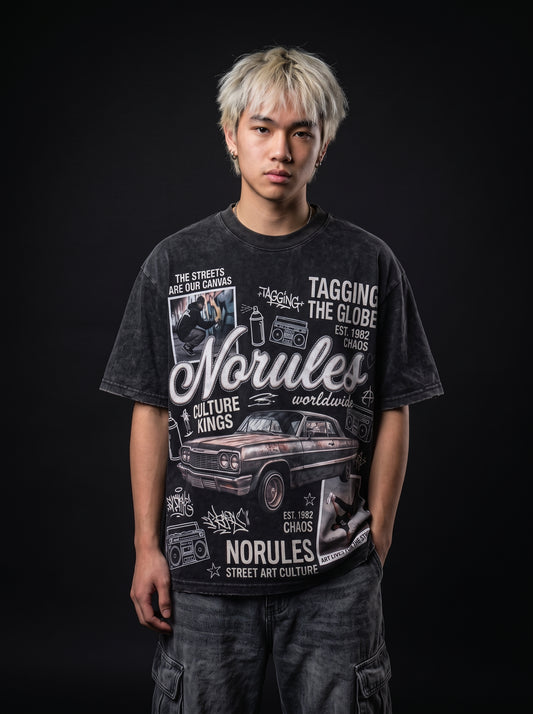 NORULES Street Art Culture Tee - Vintage Black