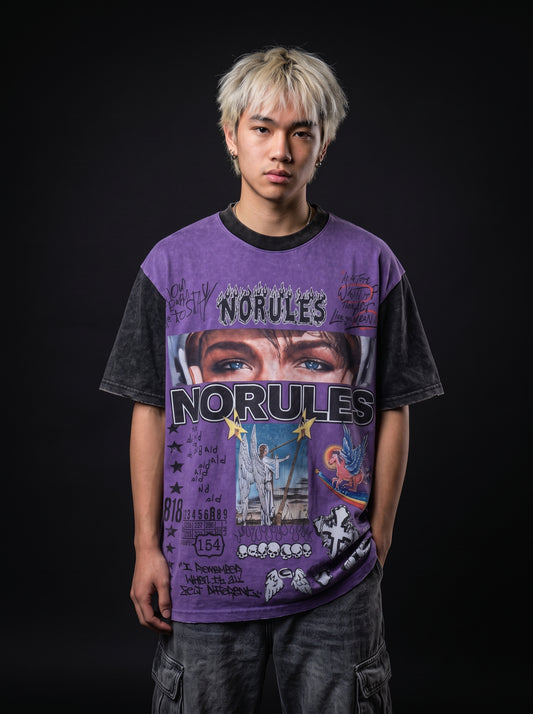 NORULES Lost Angels Acid Tee - Purple Haze/Black