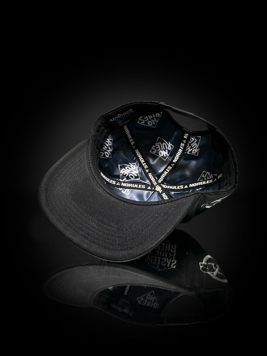 Norules Cap Black & Black (Silver Metallic)