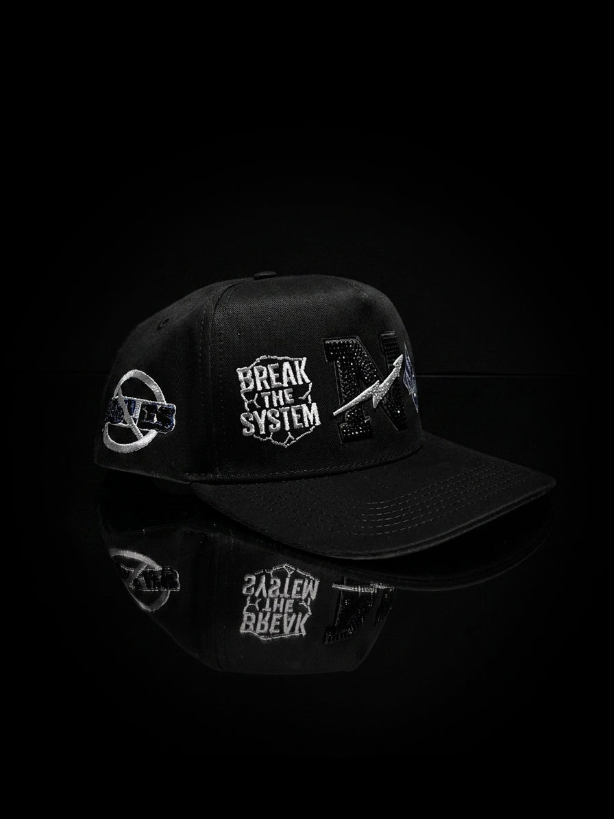Norules Cap Black & Black (Silver Metallic)
