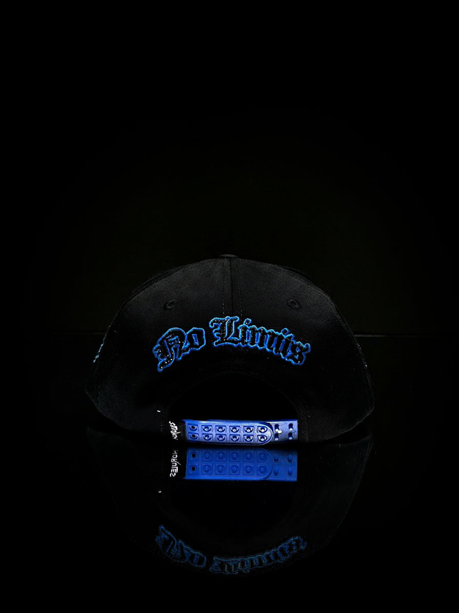 Norules Cap Black & Black (Blue "N" Accent)