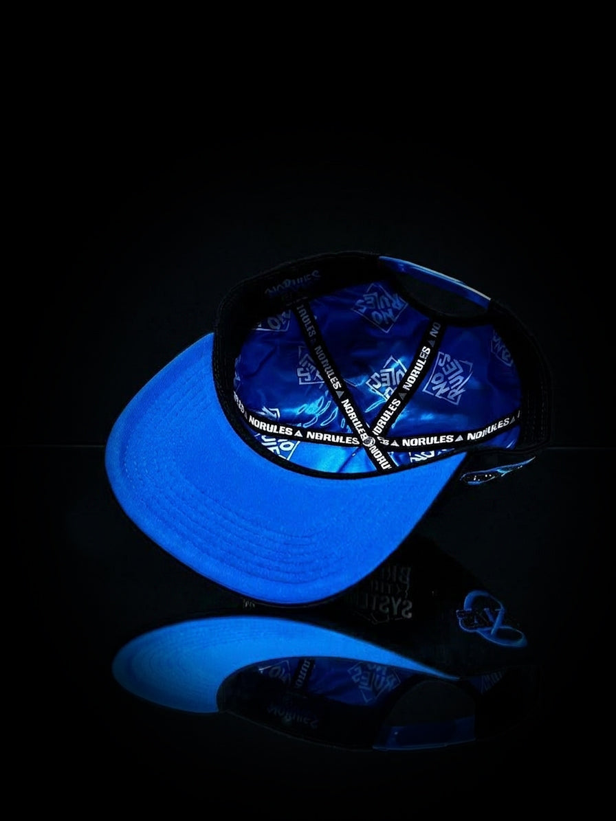 Norules Cap Black & Black (Blue "N" Accent)